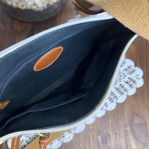 Fossil Blue Cloud Crossbody Canvas Leather Detail - Picture 8 of 8